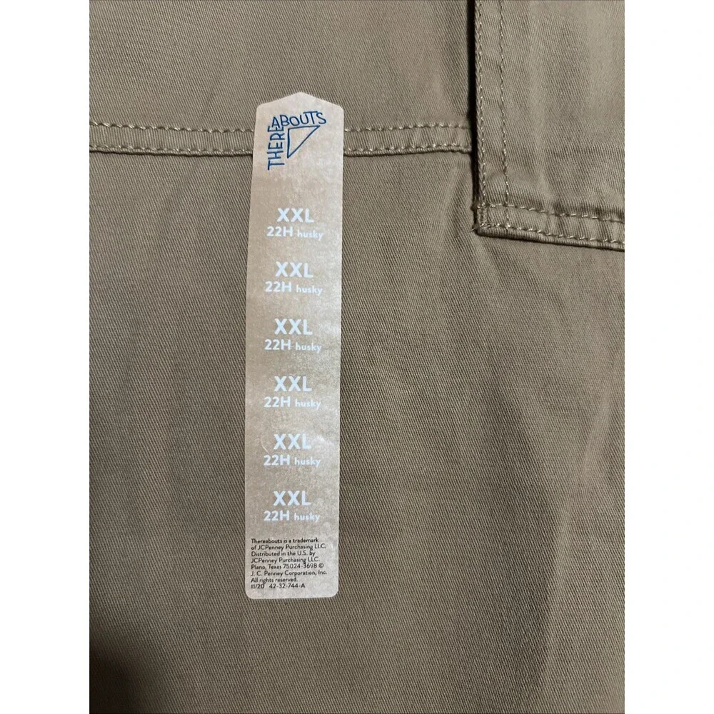 NWT!! THEREABOUTS Flex Tapered Cargo Pants Boy XXL 22H Husky Pull-On Drawstring